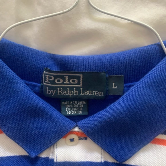Spring colors striped Ralph Lauren Polo Sport shirt. - Picture 2 of 5